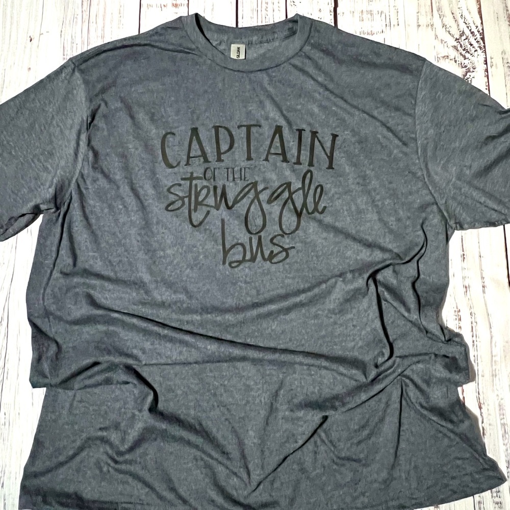Captain of the Struggle Bus, Heather Indigo, XL, Hand Crafted - Picture 1 of 4